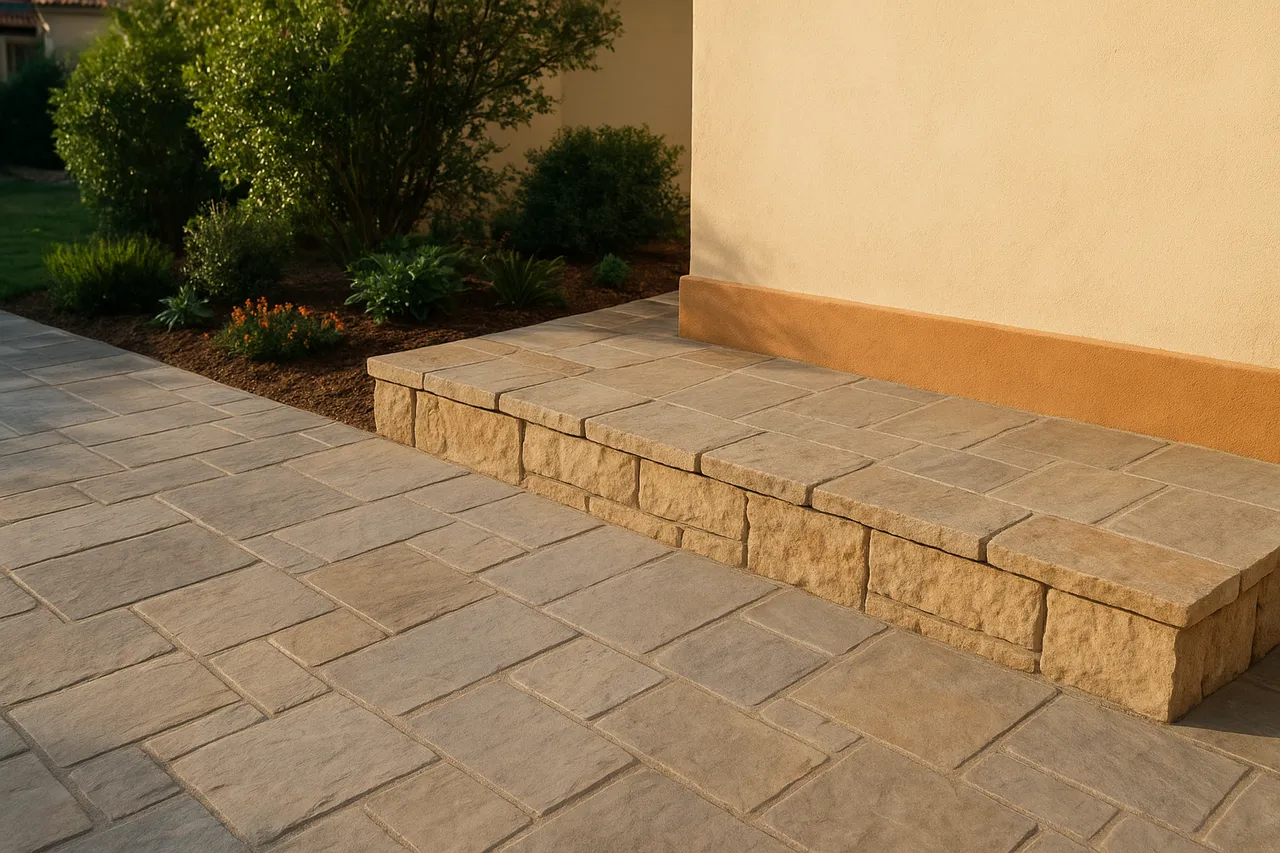 Patio and retaining wall construction, Lardero